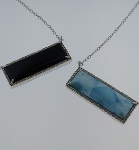 Sterling Silver Reversible Larimar Necklaces